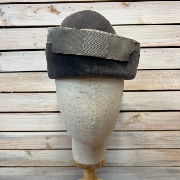 Vintage Madcaps Paris New York Corona Gray Wool Felt Roll Brim Hat Made in Italy main image 8